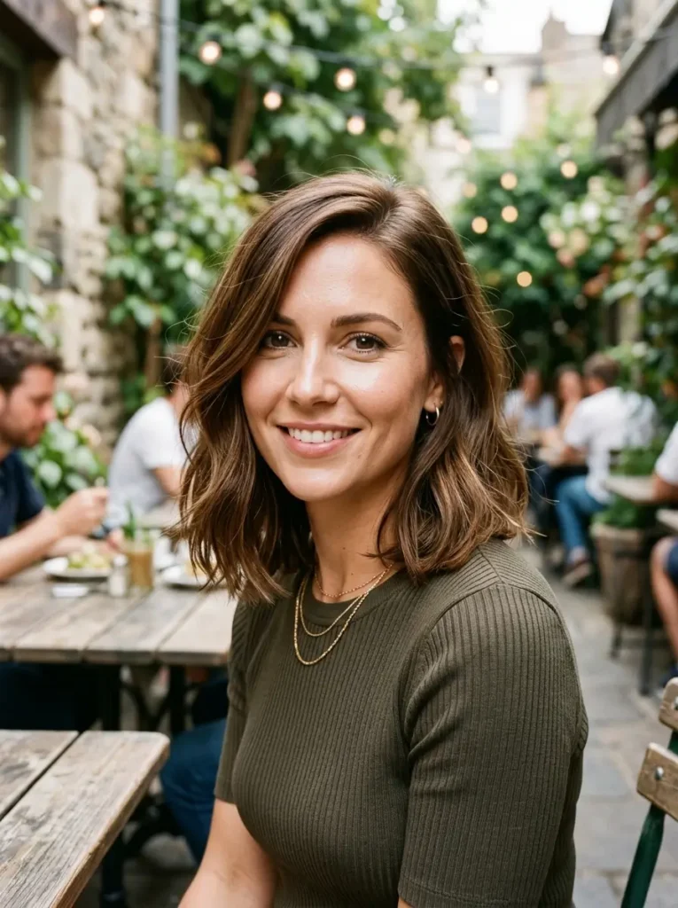 Shoulder Length Bob with Side Part