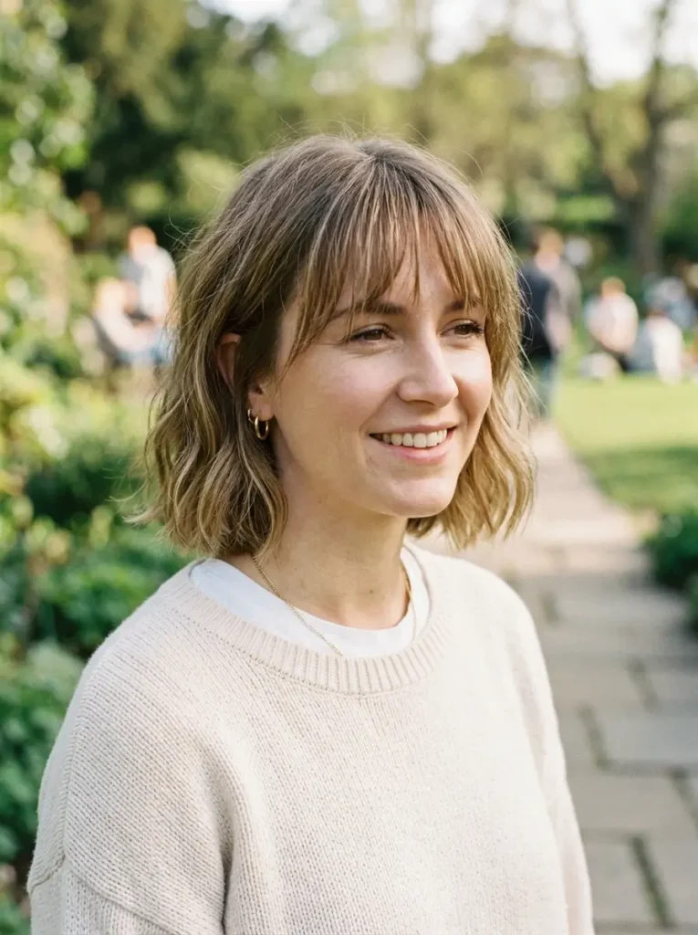 Shoulder-Length Cut With Wispy Bangs