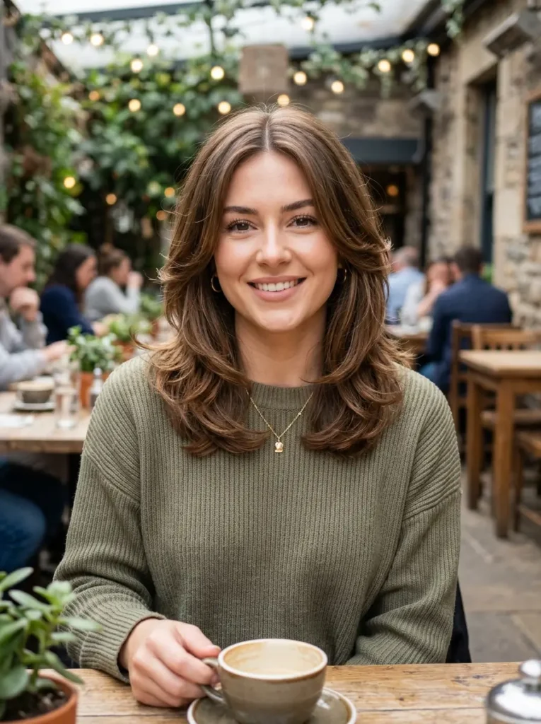 Shoulder Length Layers with Middle Part