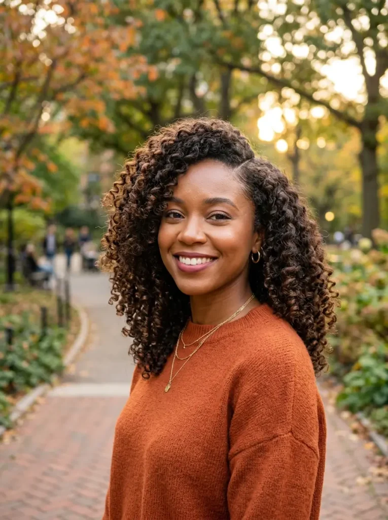 Side-Parted Curly Hair