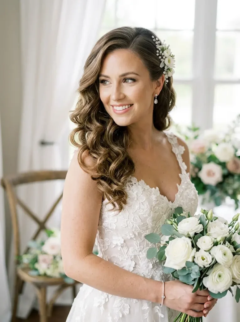 Side-Swept Bridal Curls