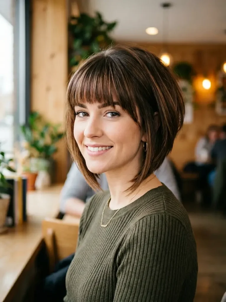 Stacked Bob with Bangs