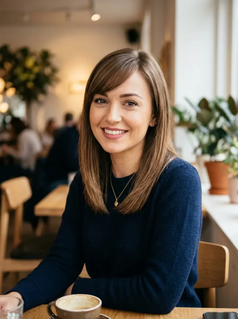 Straight Medium Hair With Side Bangs