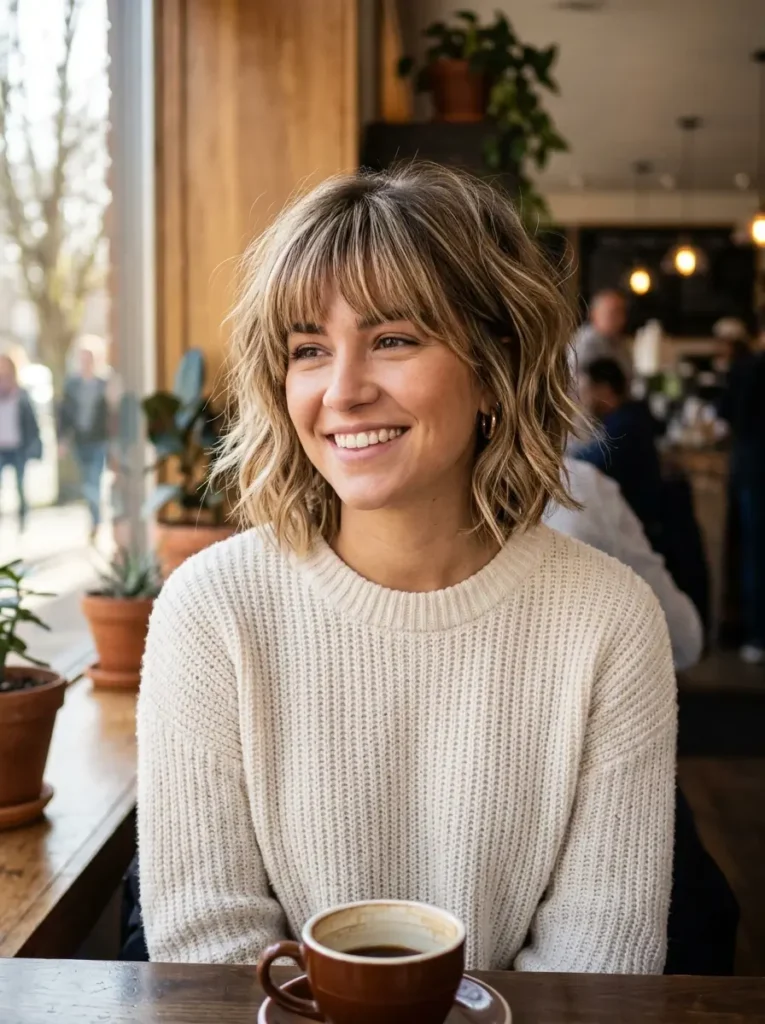 Textured Bob with Bangs