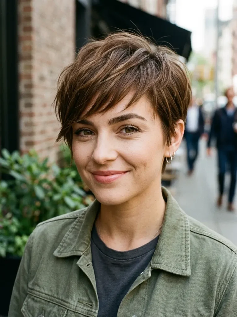 Textured Pixie Cut With Side Bangs