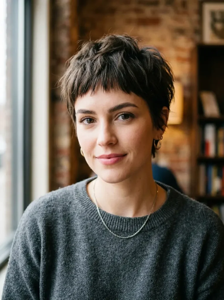 Textured Pixie with Choppy Bangs