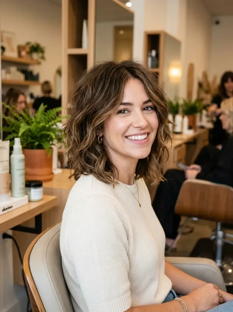 Textured Shoulder Length Haircut