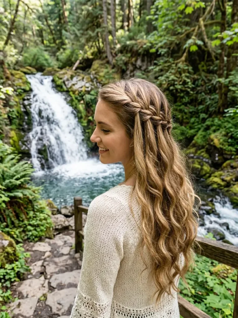 Waterfall Braid Hairstyle