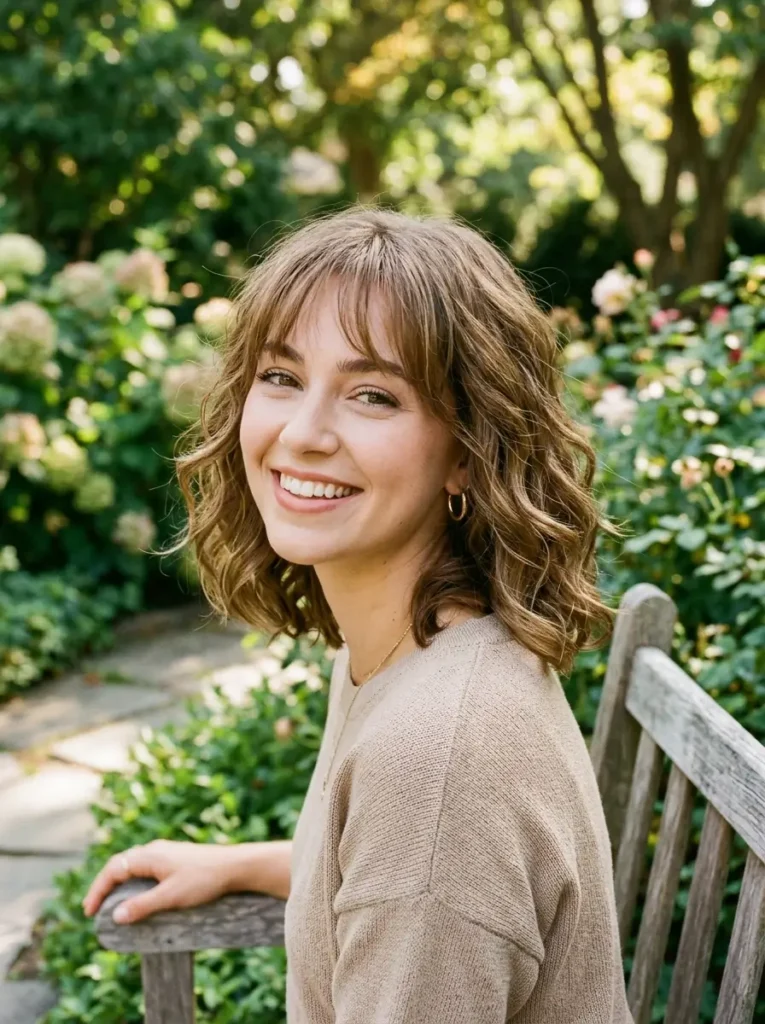 Wavy Bob with Wispy Bangs