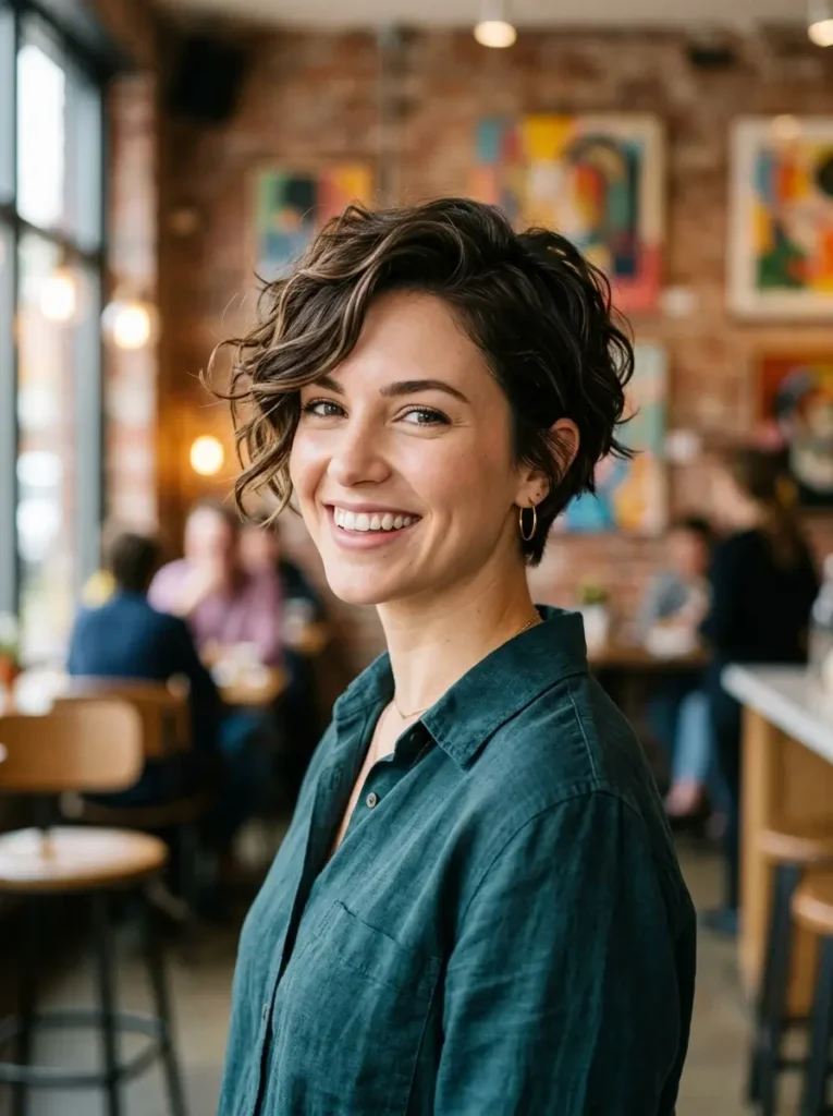 Wavy Pixie Bob Haircut