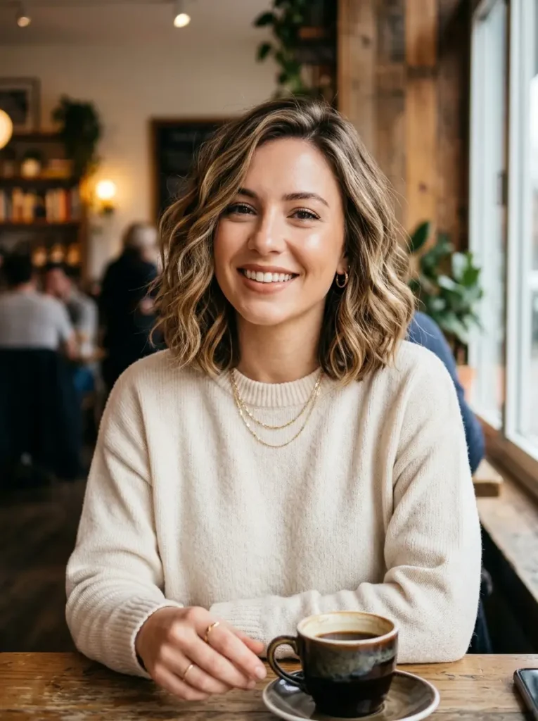 Wavy Shoulder Length Bob