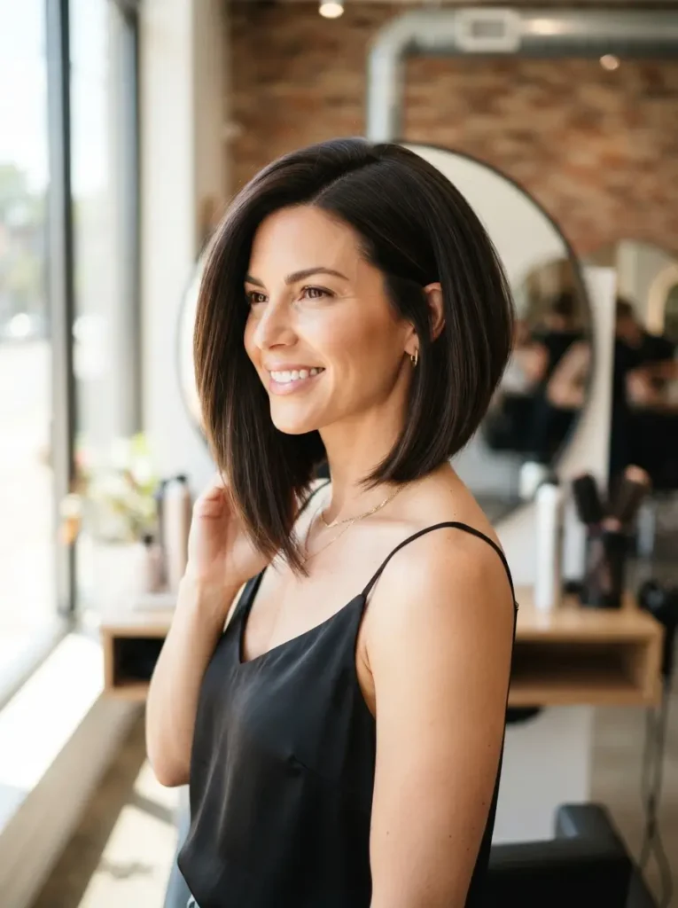 Angled Bob for Thick Hair