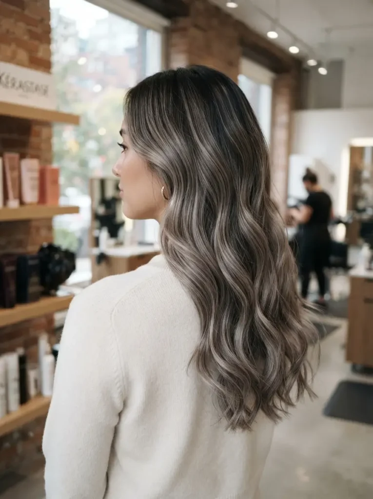 Ash-Brown Brunette Balayage