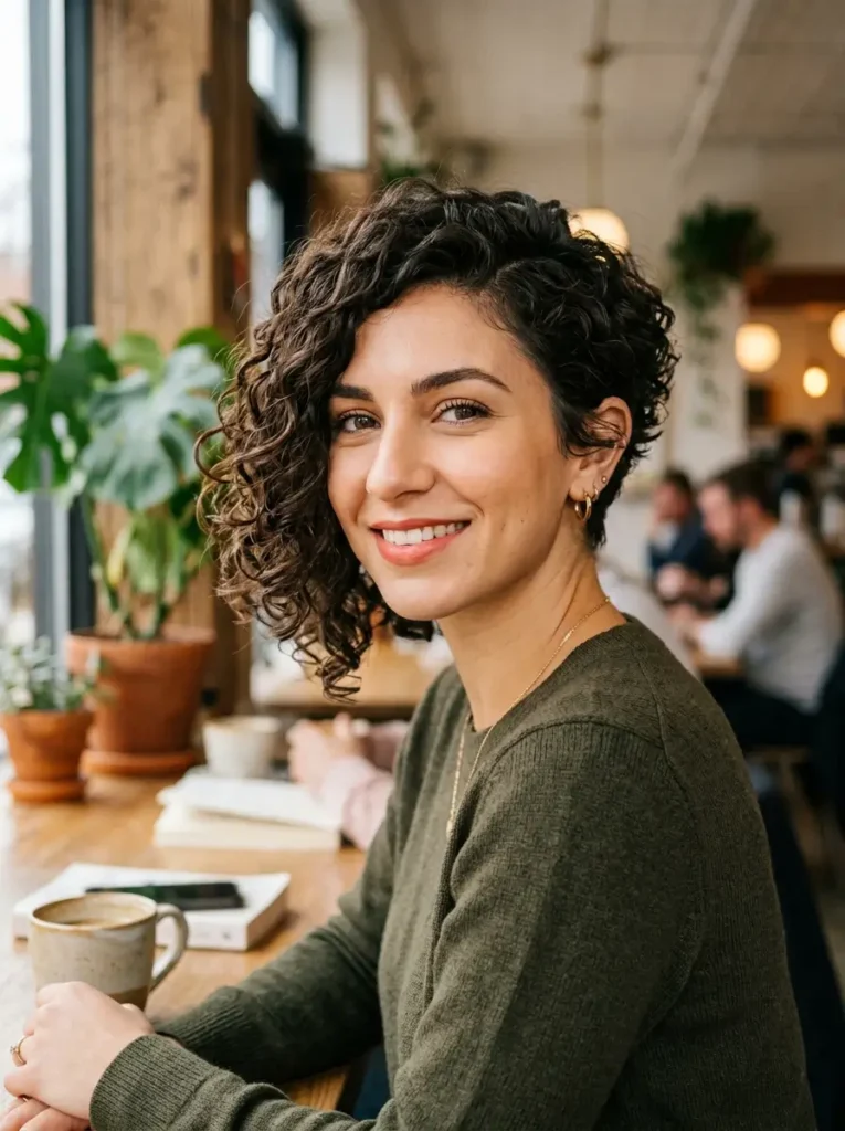 Asymmetrical Long Curly Pixie Cut