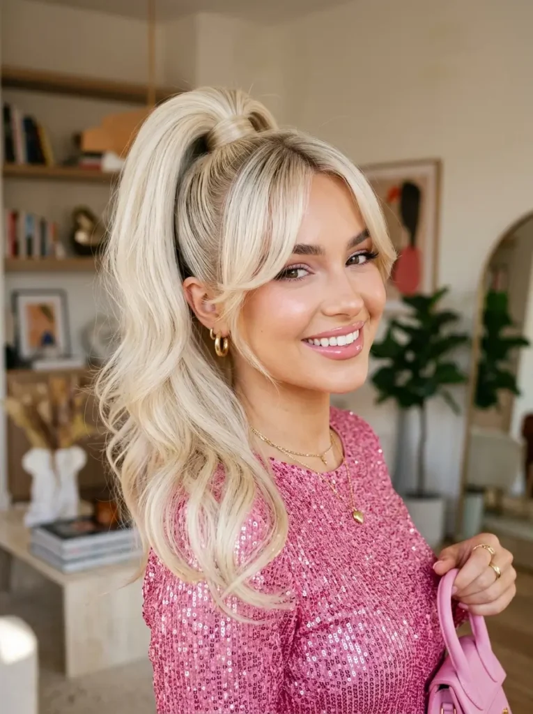 Barbie Ponytail with Curtain Bangs