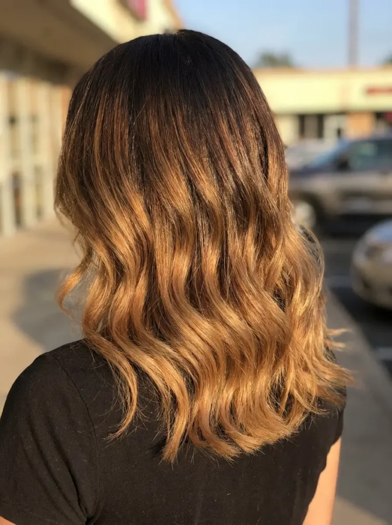 Brunette to Caramel Ombre