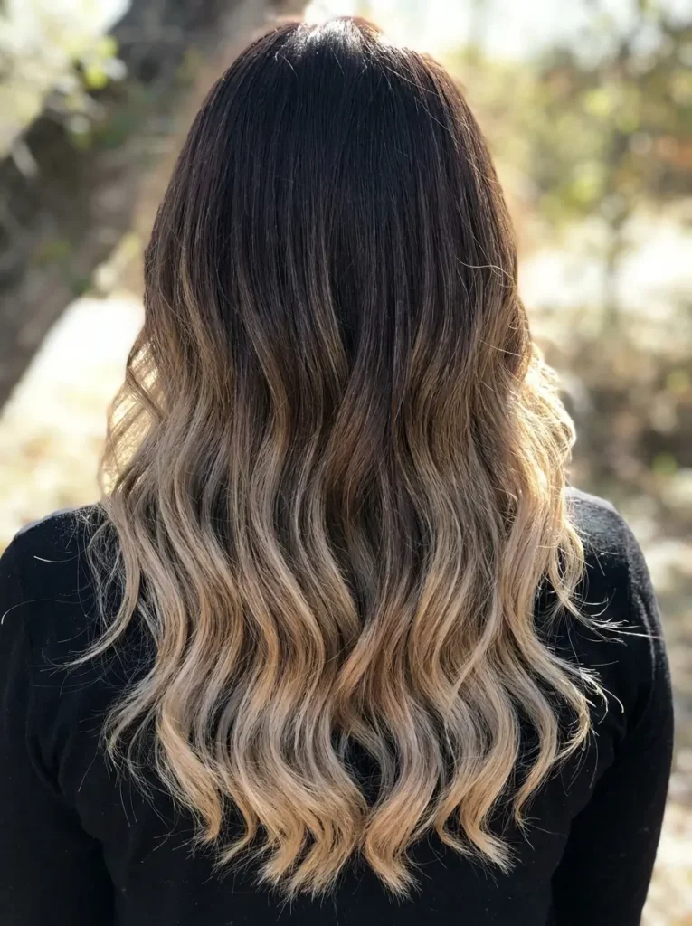 Chocolate Brown to Beige Blonde Ombre