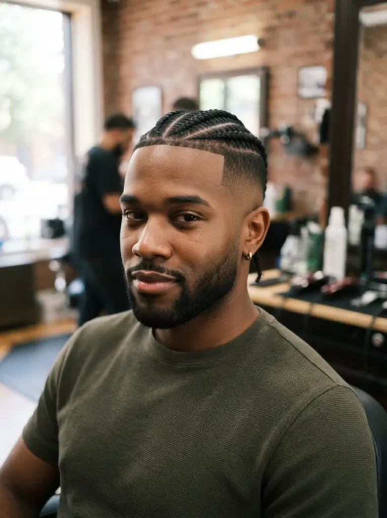 Cornrows with a High Fade