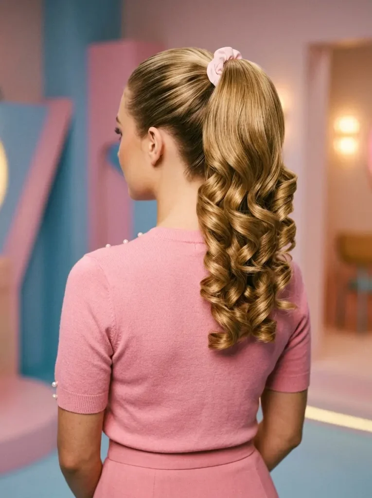 Curled Barbie Ponytail