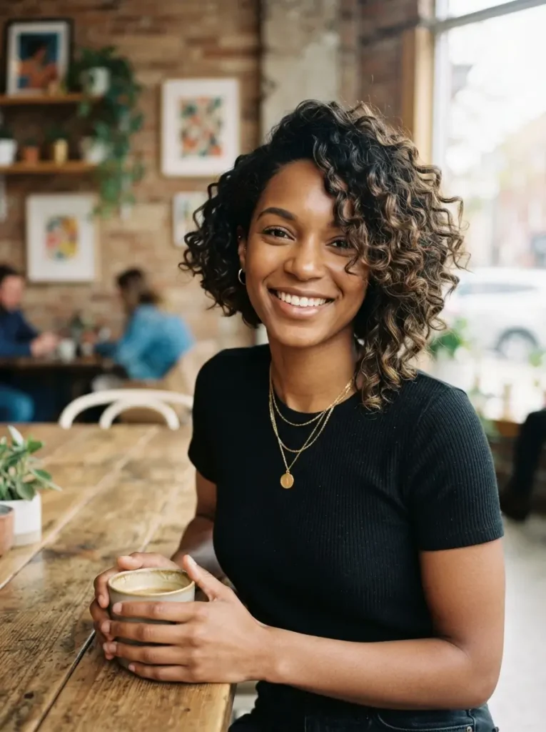 Curly Angled Bob