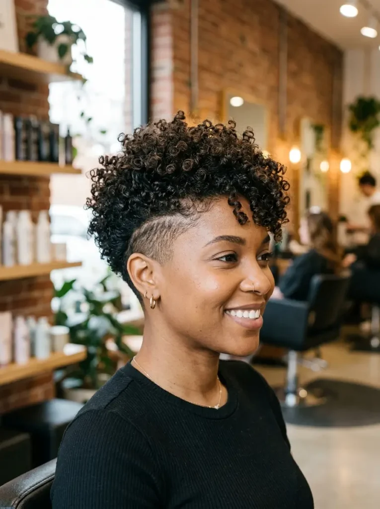 Curly Pixie with Undercut