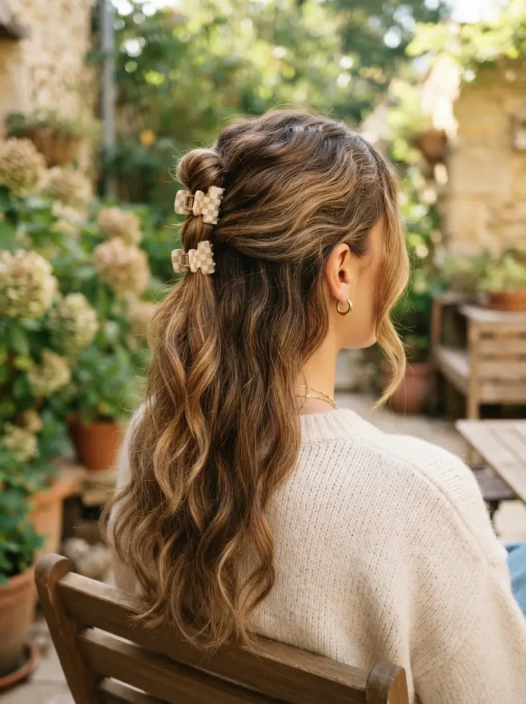 Double Mini Claw Clip Hairstyle