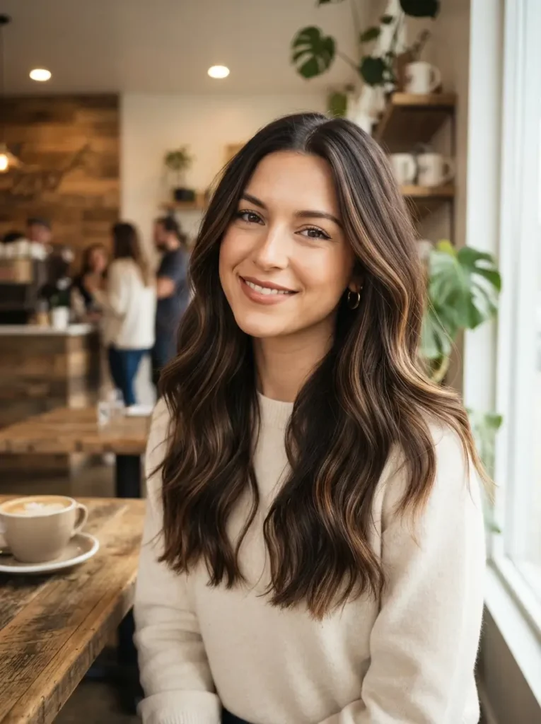 Espresso Hair with Subtle Caramel Highlights