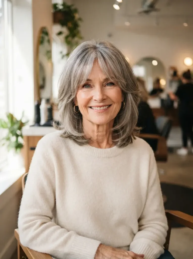 Layered Cut with Curtain Bangs