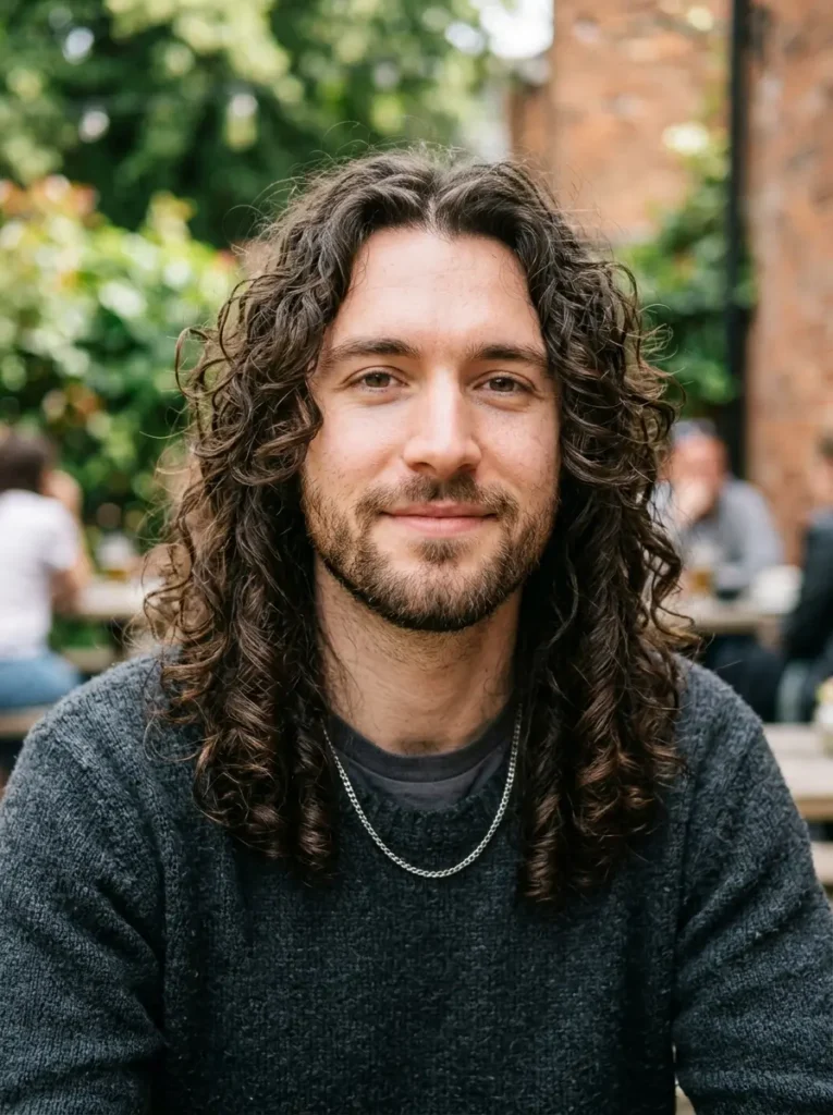 Long Curly Hair with Face-Framing Layers
