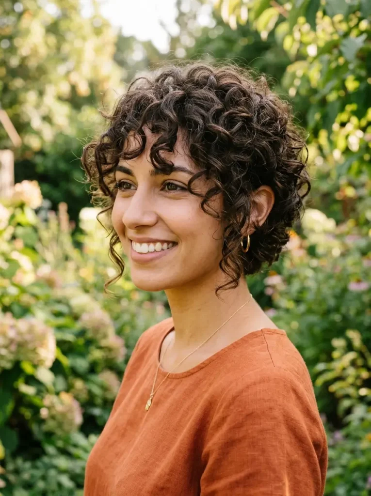 Long Curly Pixie With Layers
