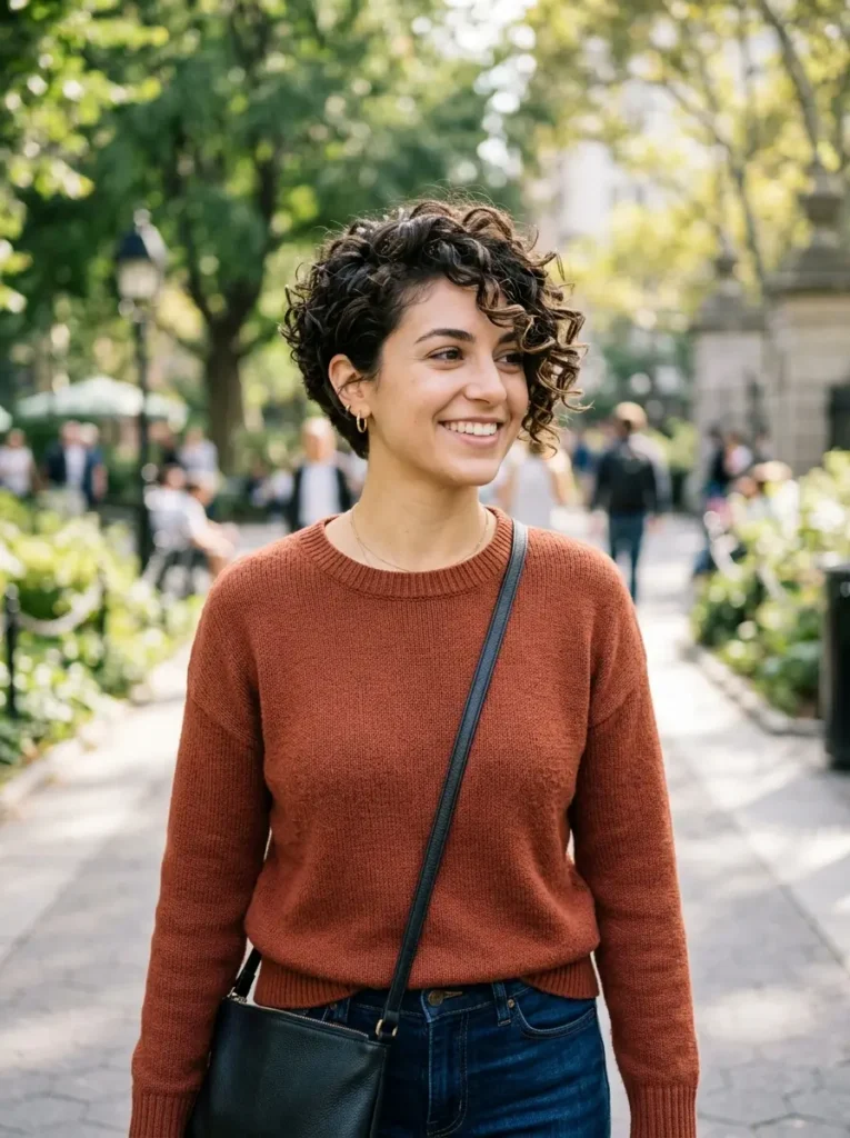 Long Curly Pixie With Layers