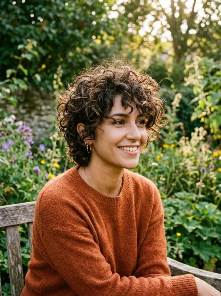 Messy Long Curly Pixie Cut