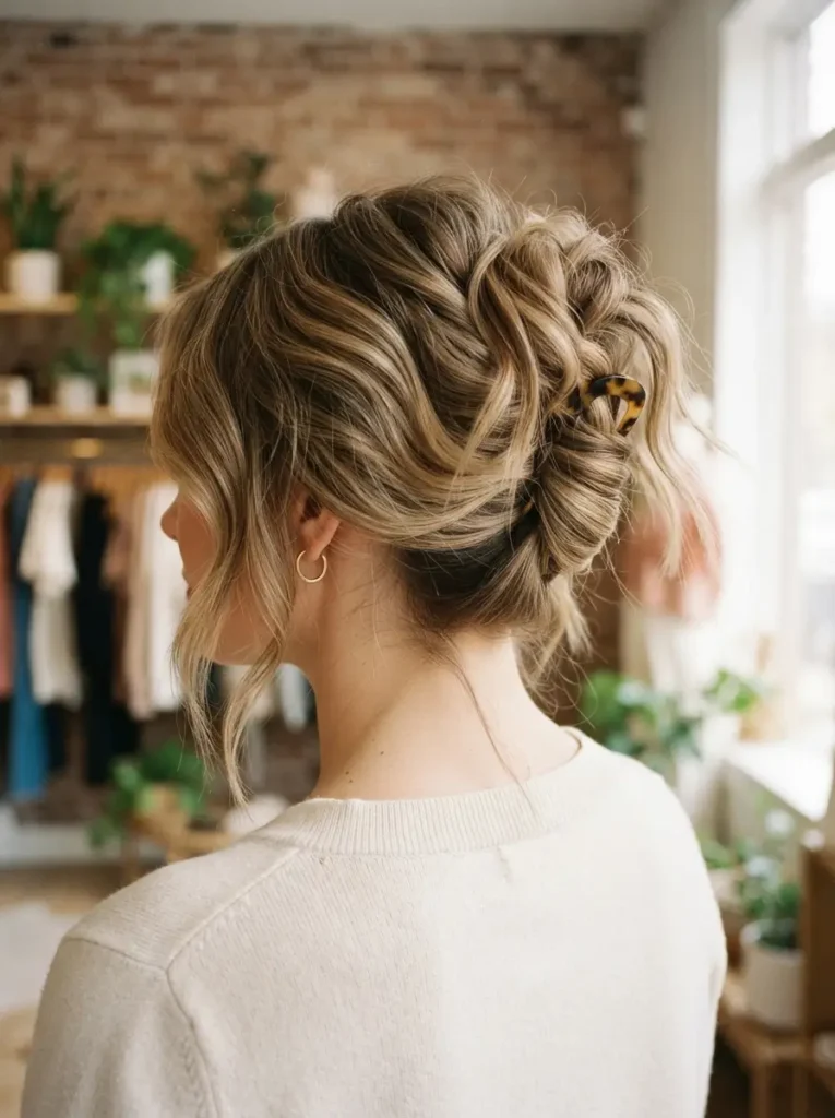 Relaxed French Twist with Loose Ends