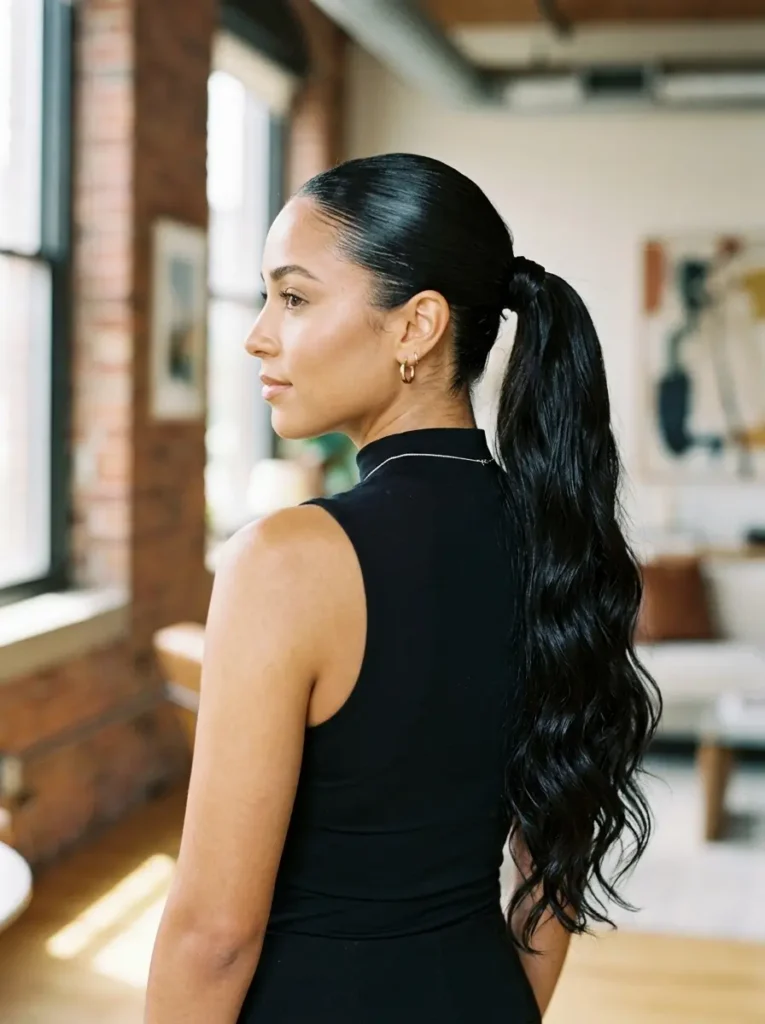Slick Back Ponytail with Extensions