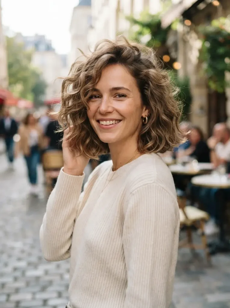 Tousled Wavy Curly Bob