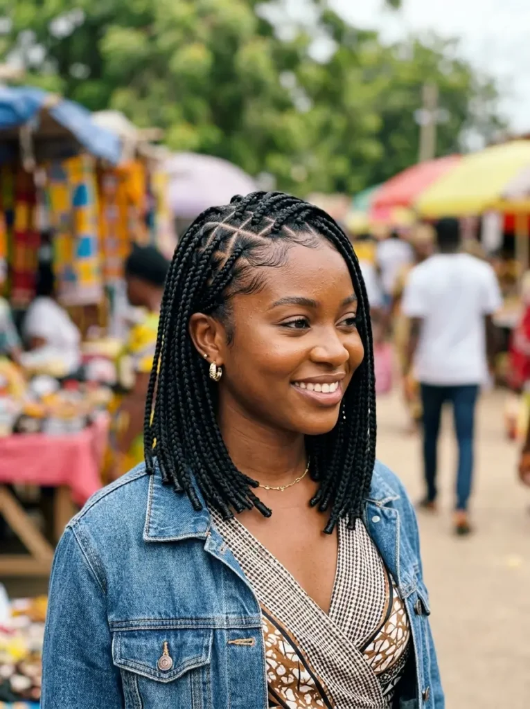 Triangle Part Bob Braids