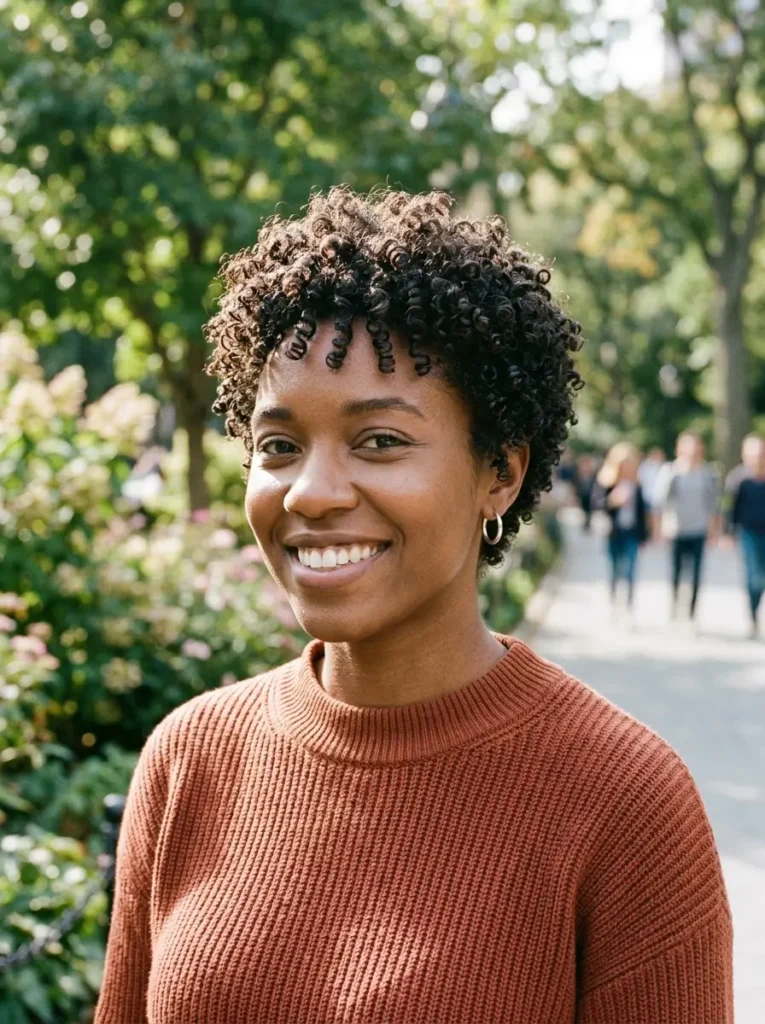 Wash-and-Go Curly Pixie Cut